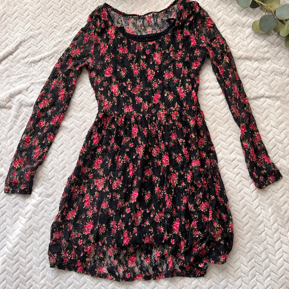 Rose print Forever 21 dress, S